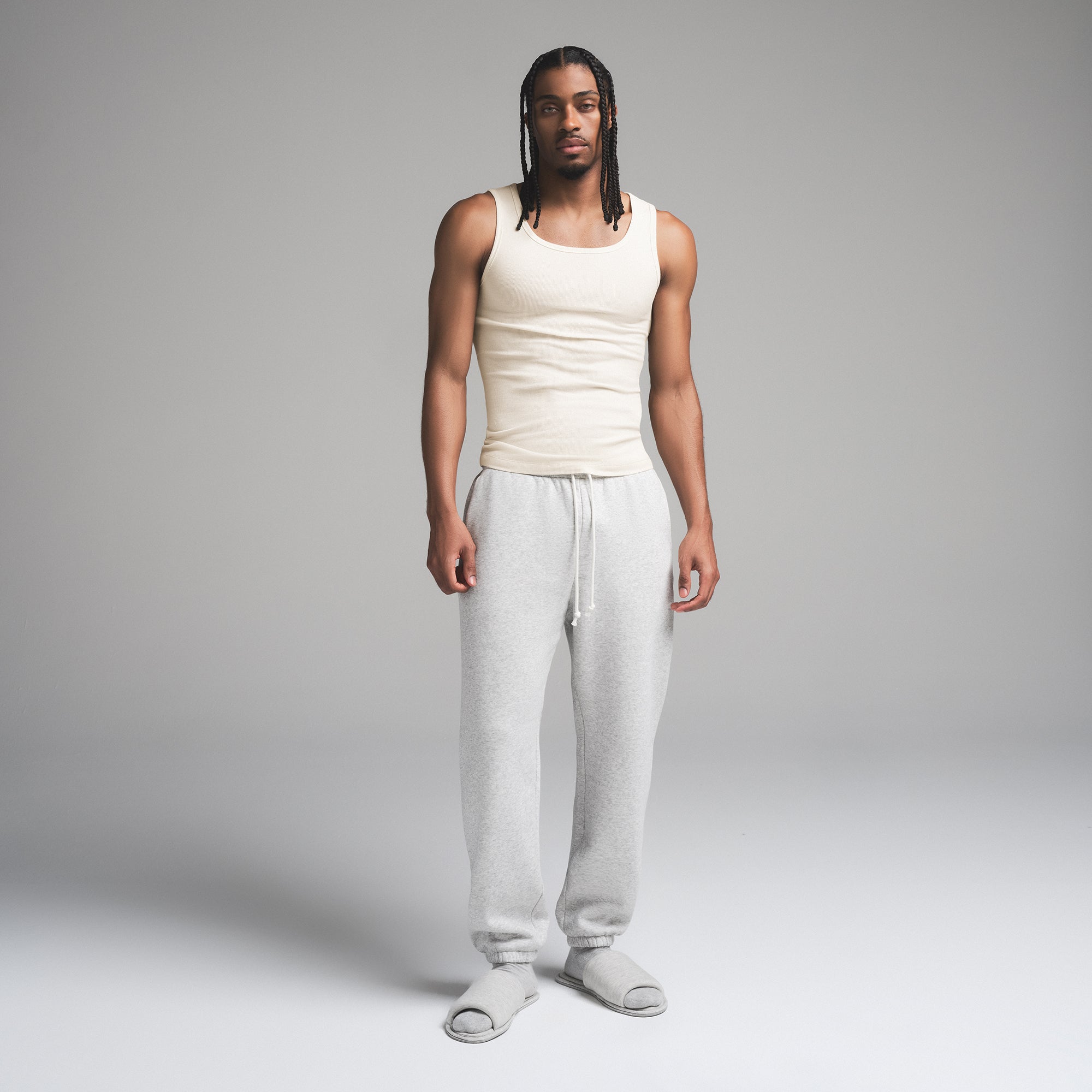 SKIMS COTTON MENS RIB TANK 3-PACK | ECRU MULTI