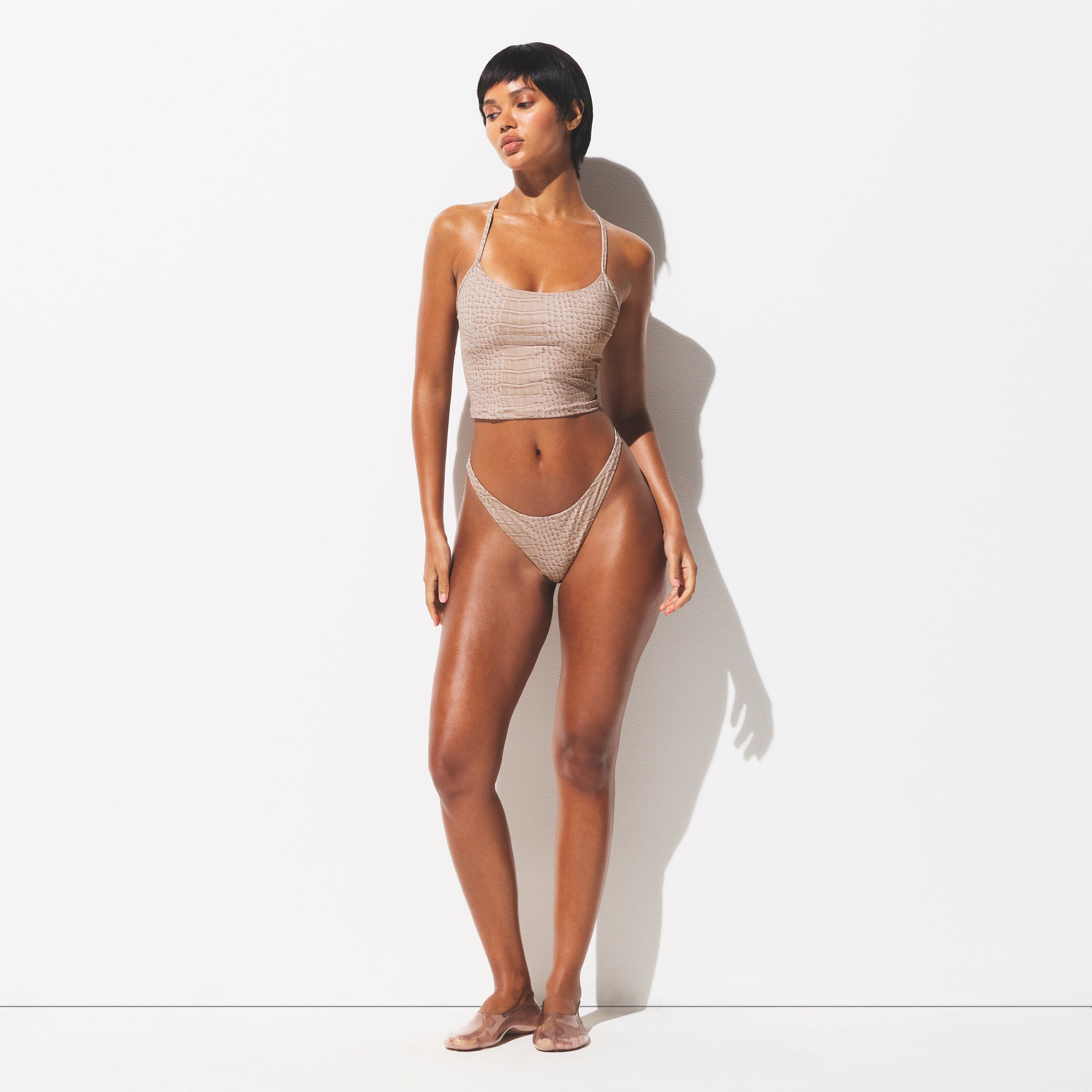 SIGNATURE SWIM CAMI TOP | DUNE CROCODILE PRINT - Image 3