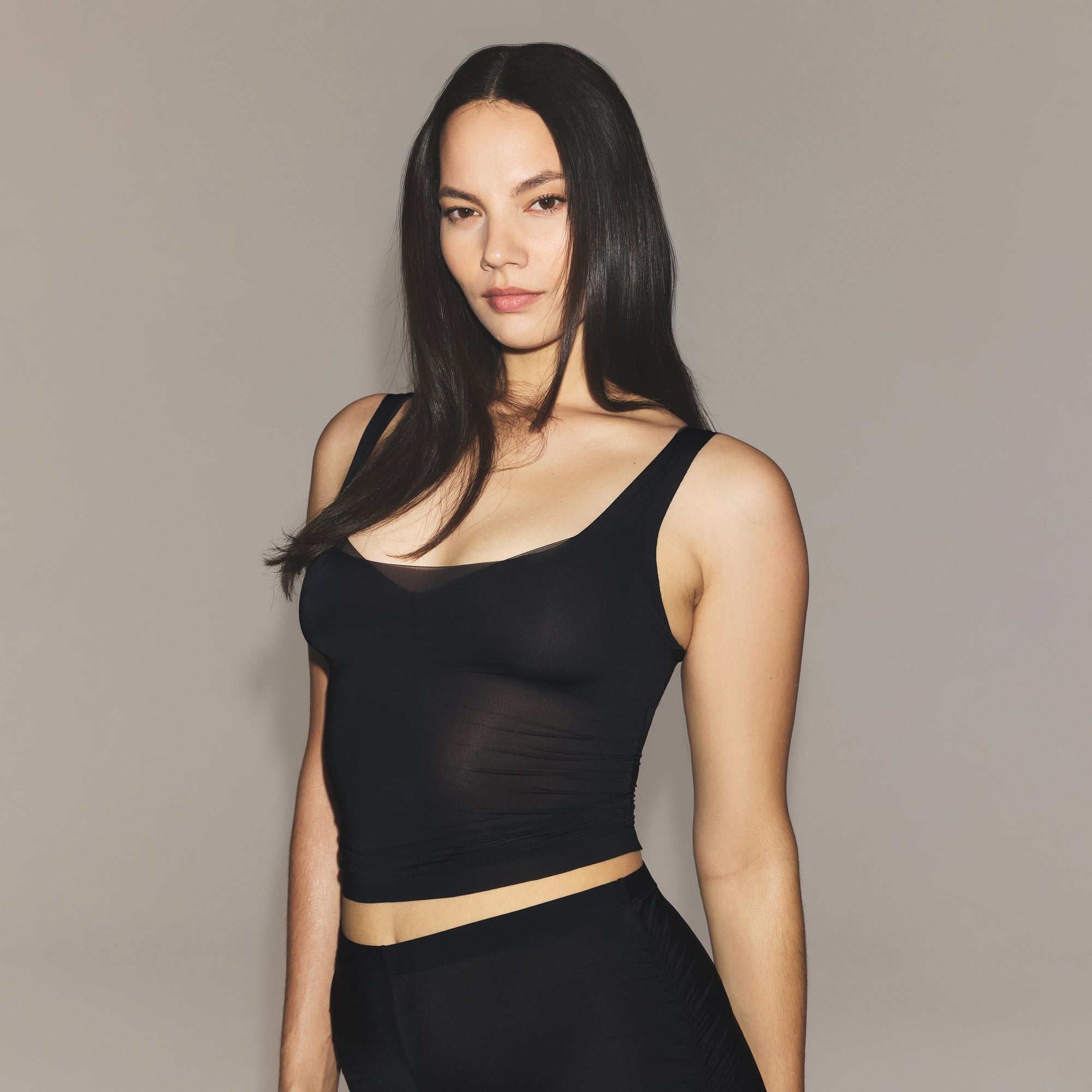 MILKY SHEER TANK | OBSIDIAN