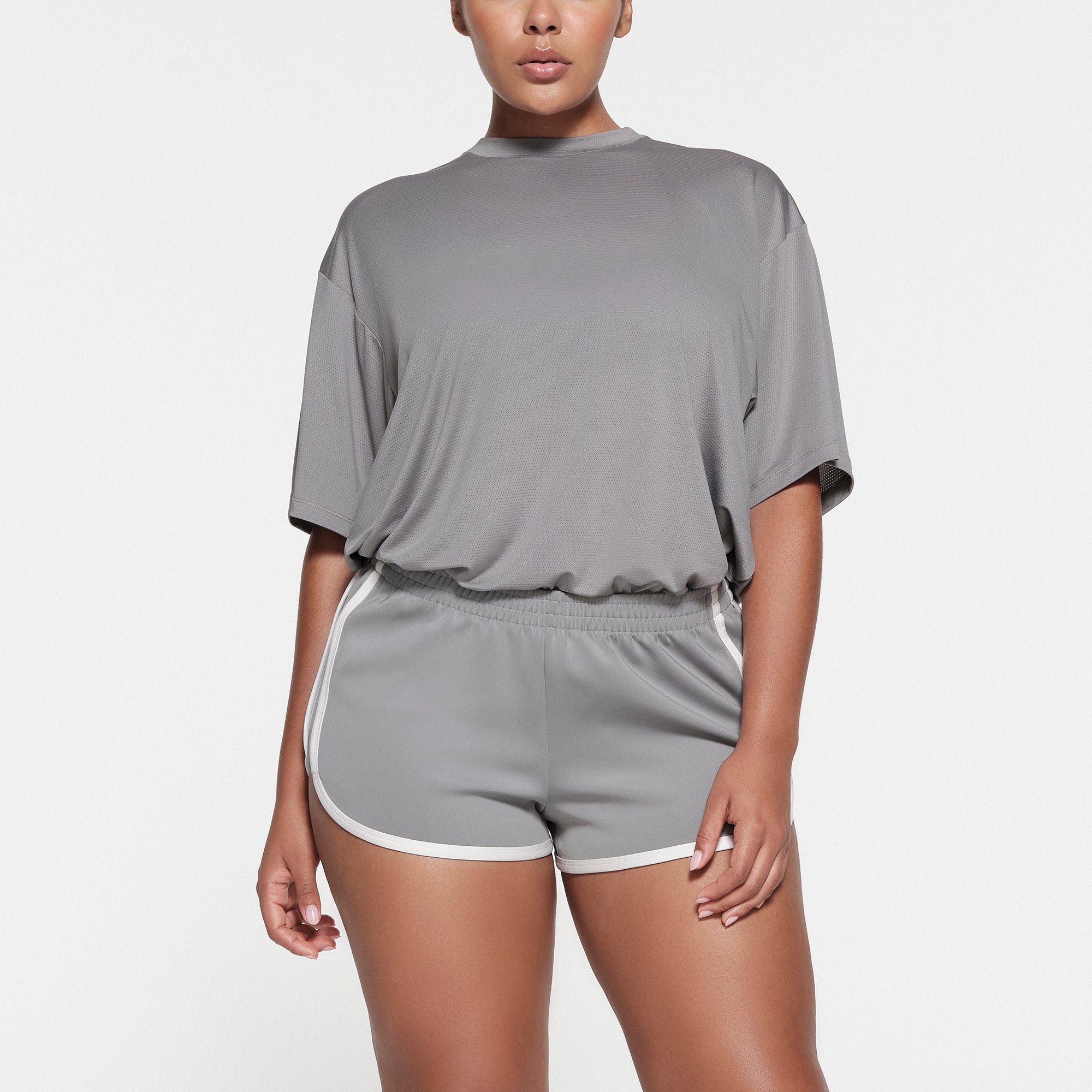 SKIMS TRACK MESH OVERSIZED T-SHIRT | PACIFIC
