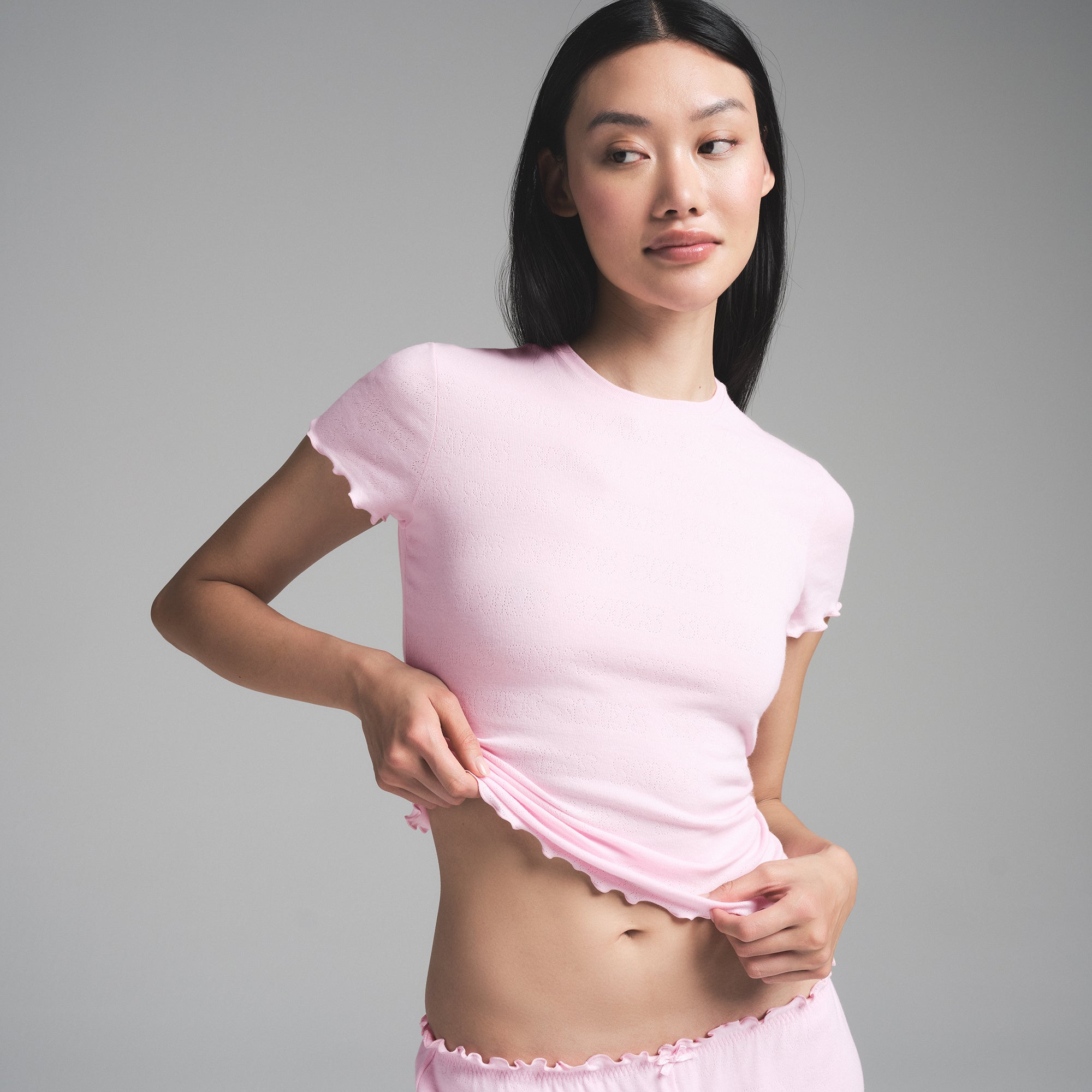 LOGO POINTELLE T-SHIRT | CHERRY BLOSSOM - Image 3