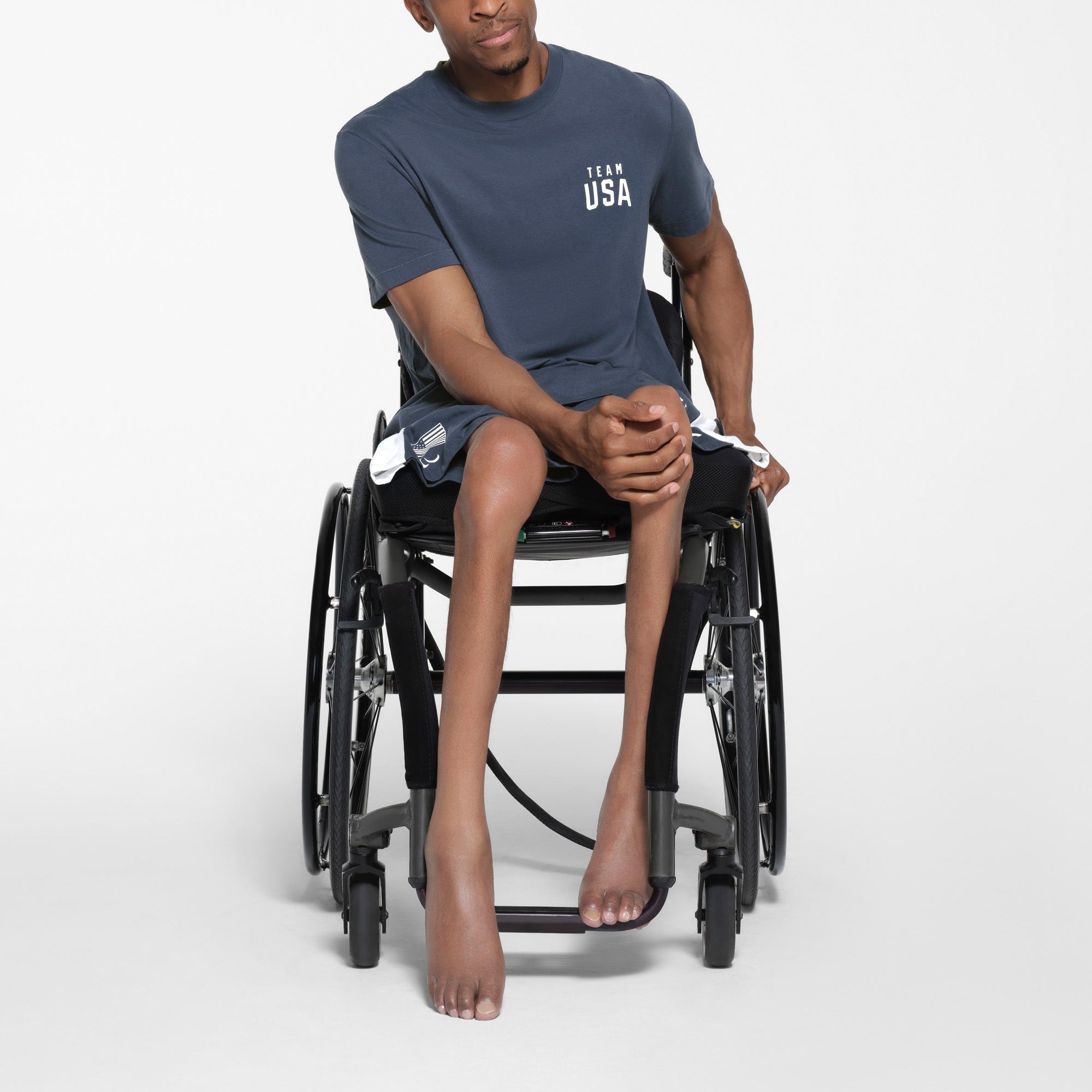 SKIMS FOR TEAM USA JERSEY SLEEP MENS PARALYMPIC T-SHIRT | NAVY