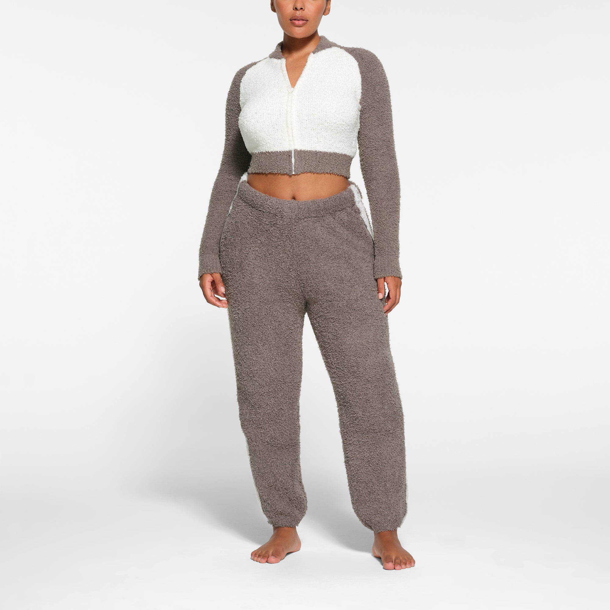 COZY KNIT ZIP UP | GREY CHALK MULTI