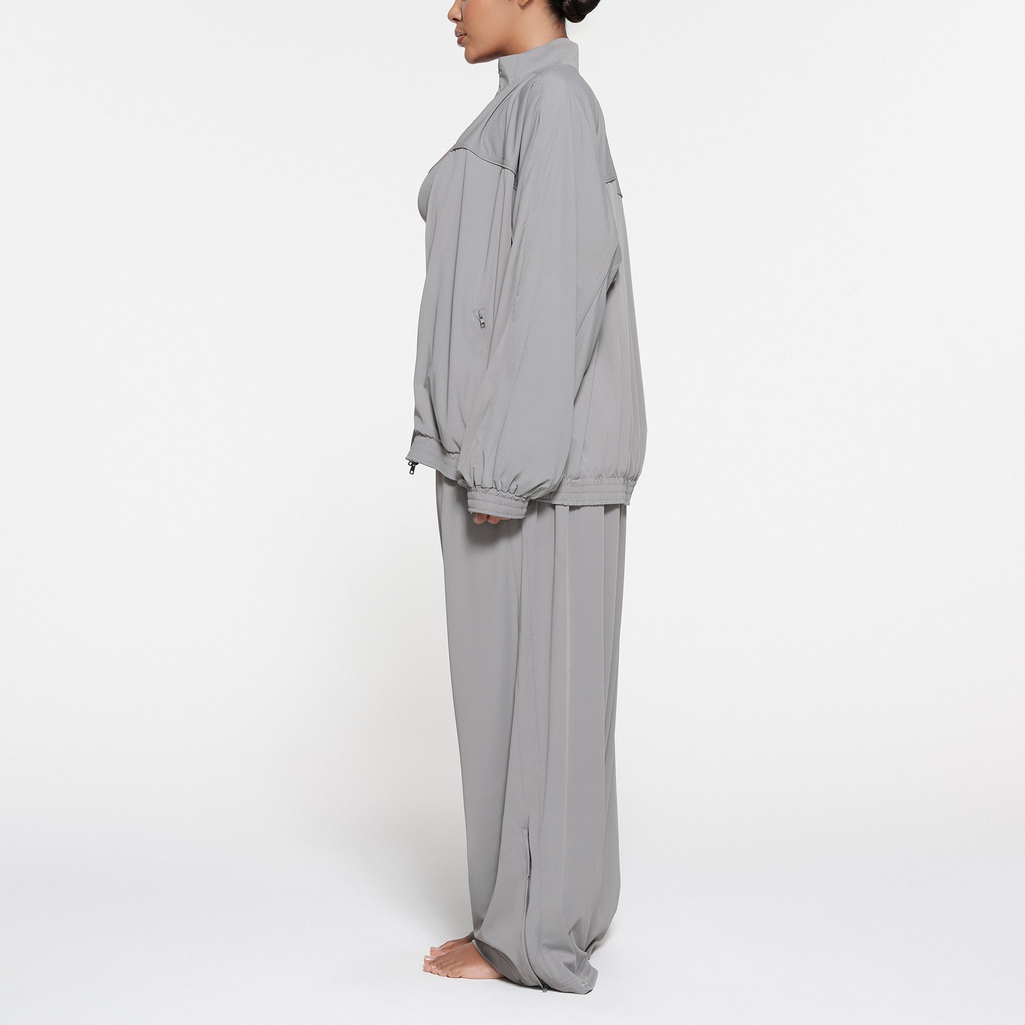 SKIMS TRACK WOVEN NYLON OVERSIZED JACKET | PACIFIC - Image 2