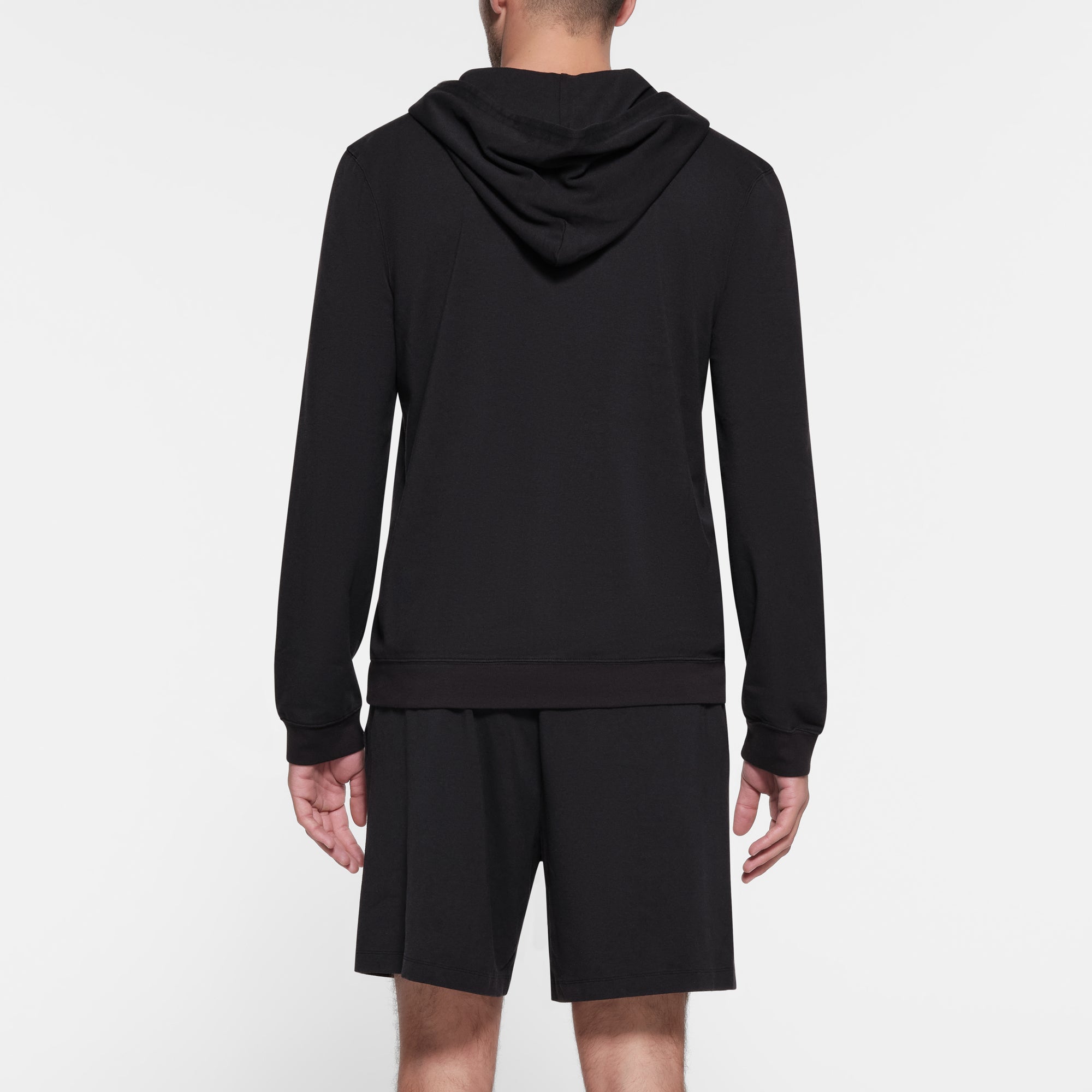 JERSEY LOUNGE MENS ZIP UP HOODIE | OBSIDIAN - Image 3