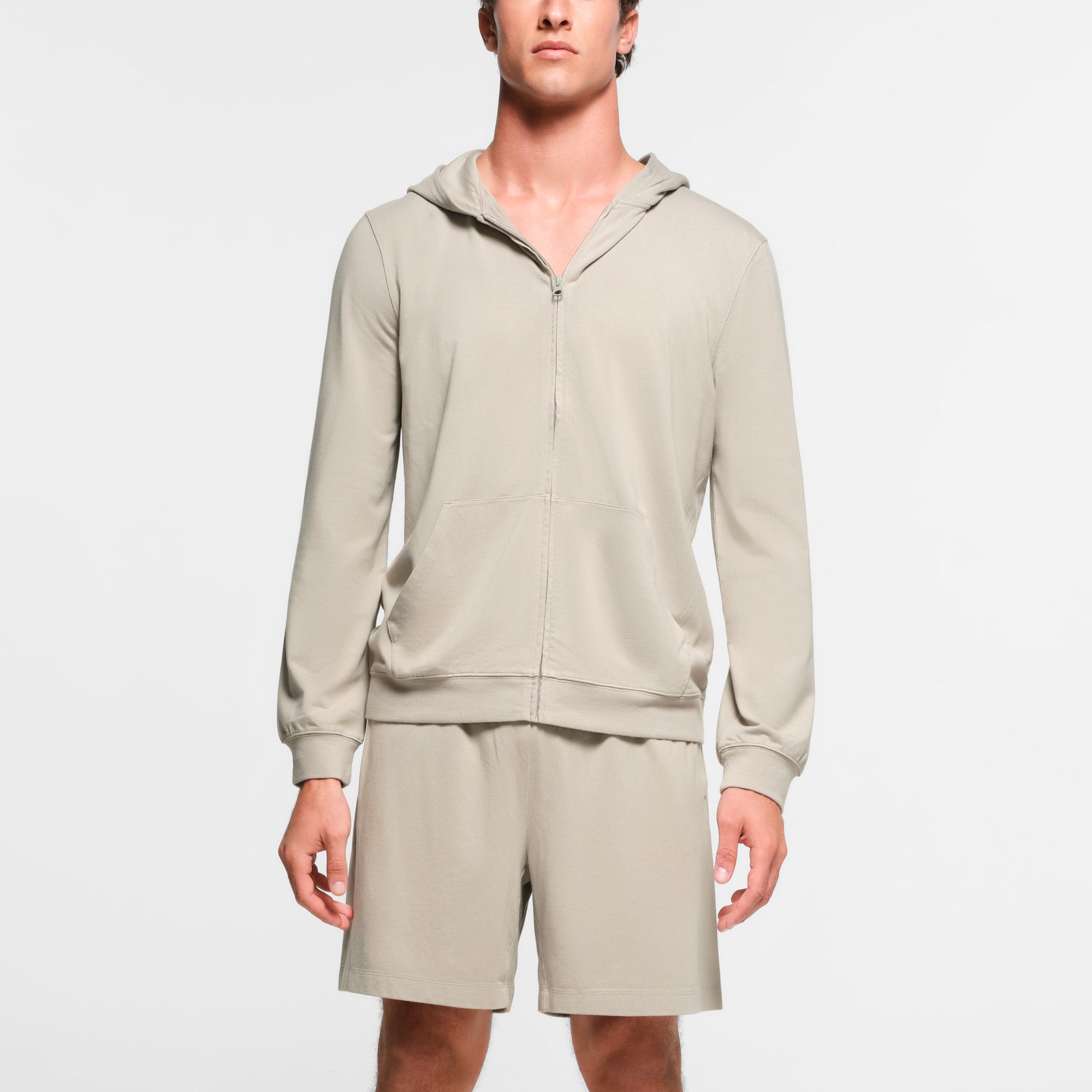 JERSEY LOUNGE MENS ZIP UP HOODIE | SHALE