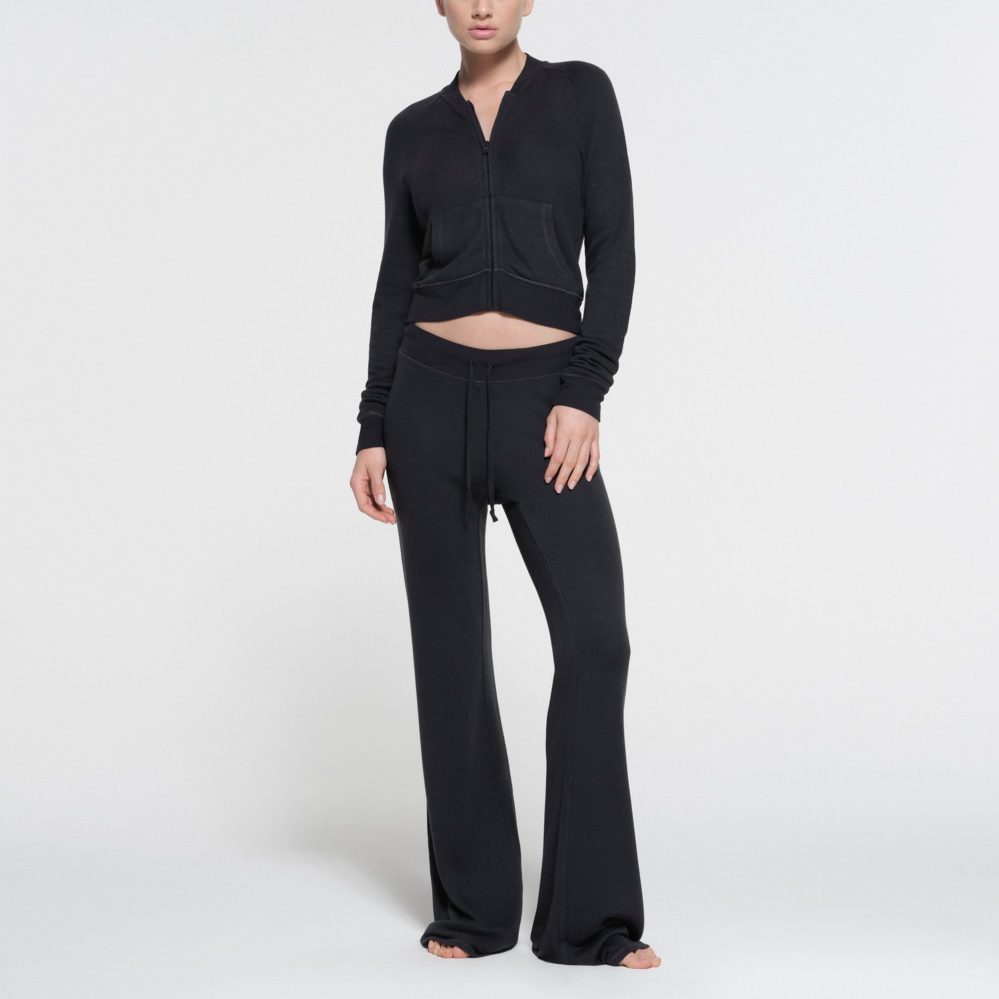 MODAL FRENCH TERRY SHRUNKEN ZIP UP | ASH