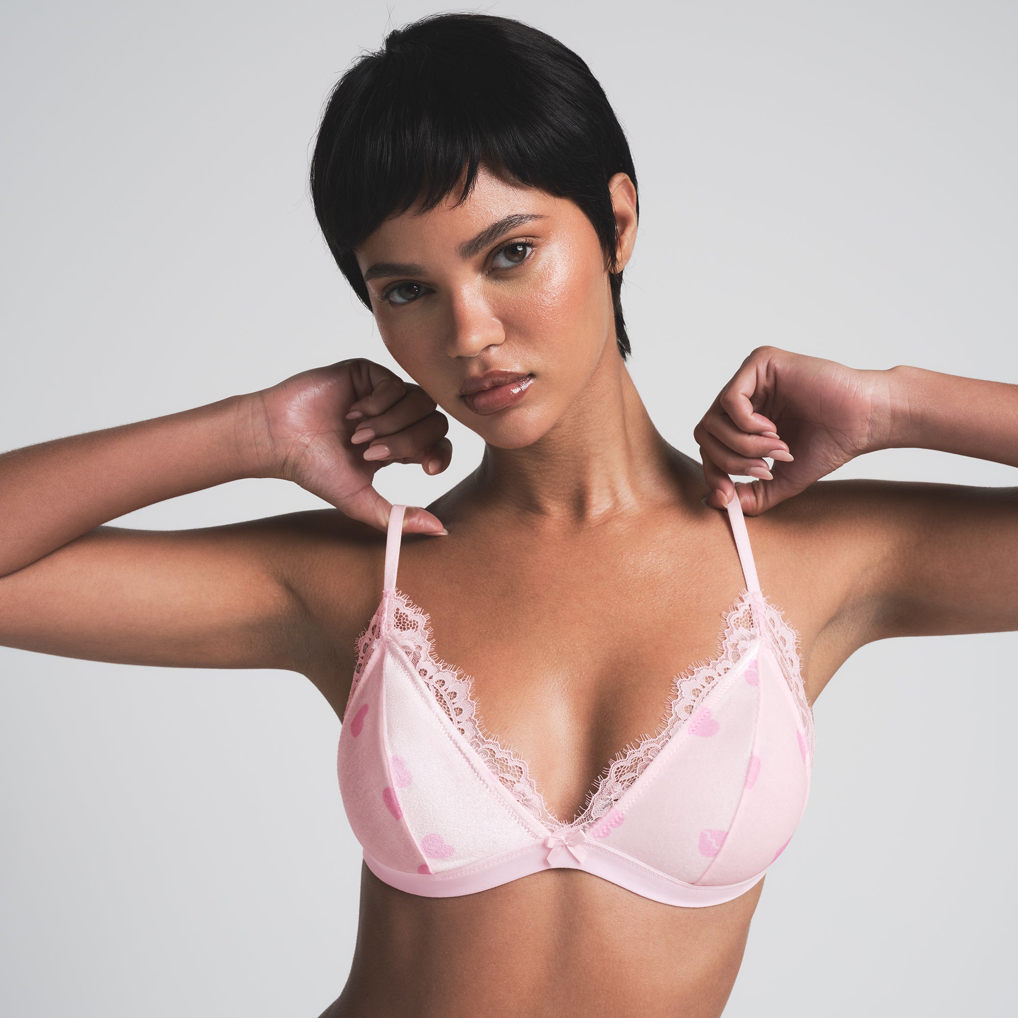 VELVET LACE TRIANGLE BRALETTE | CHERRY BLOSSOM HEART BREAKER