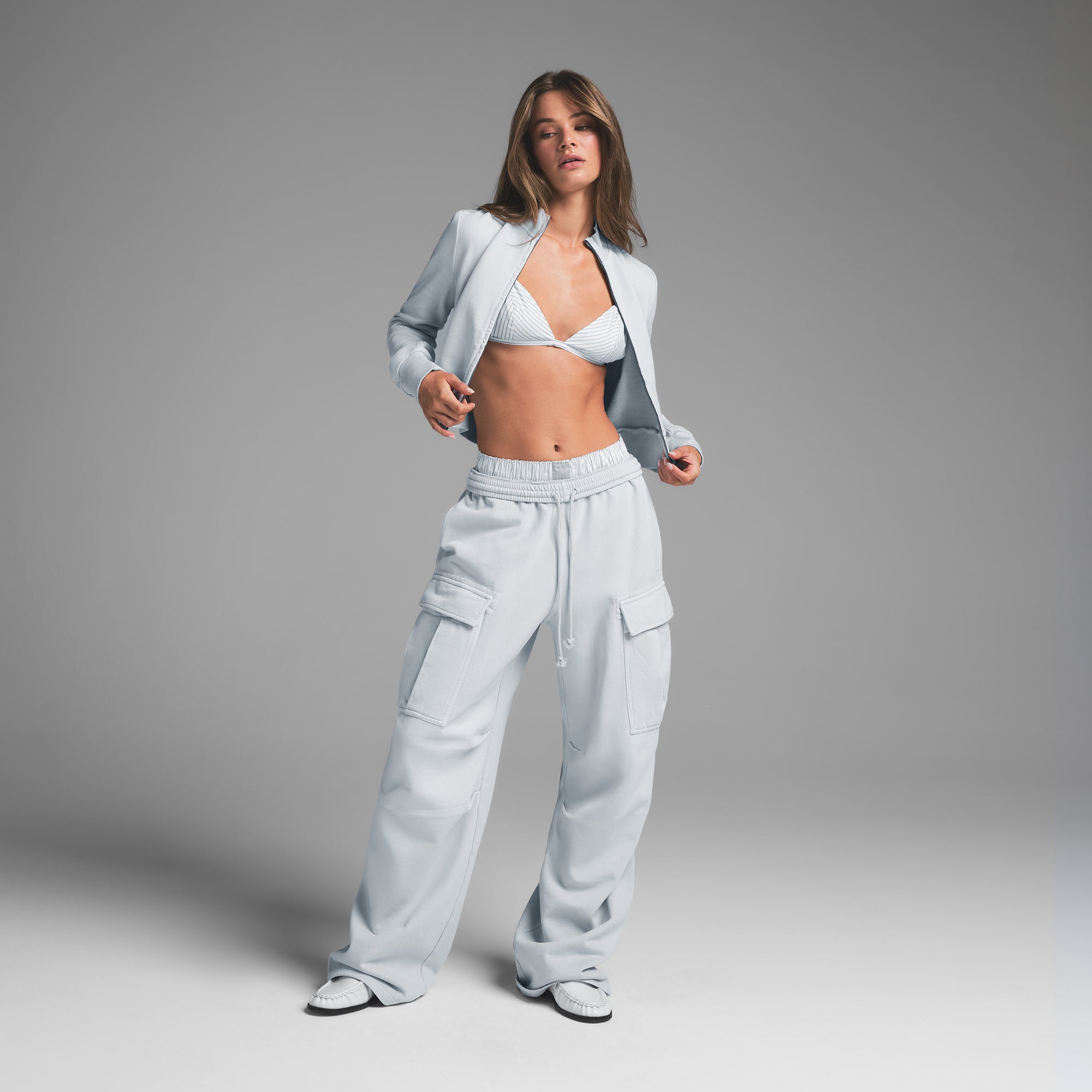 BOYFRIEND FLEECE CARGO PANT | ZEN BLUE - Image 3