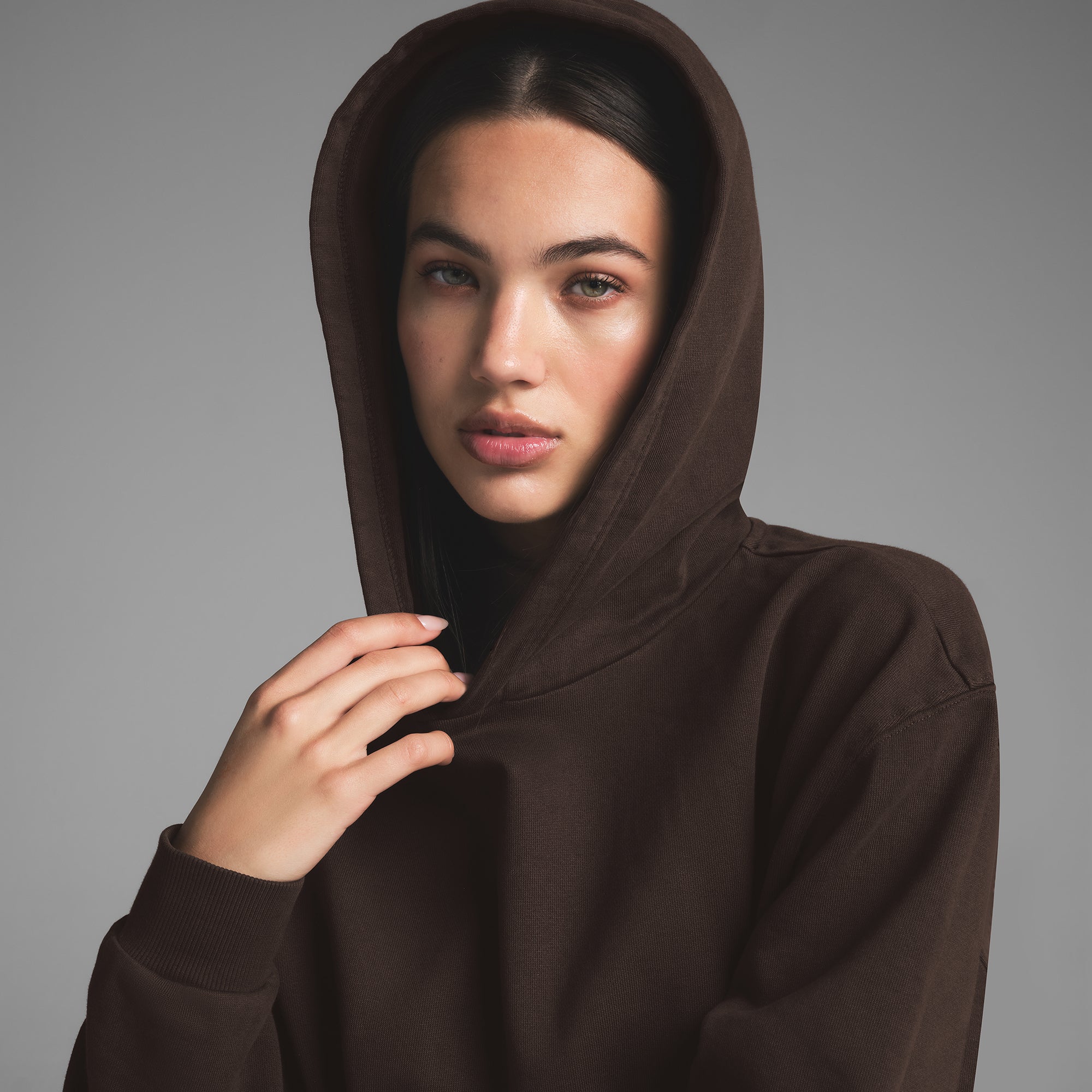 BOYFRIEND FLEECE HOODIE | ESPRESSO - Image 2