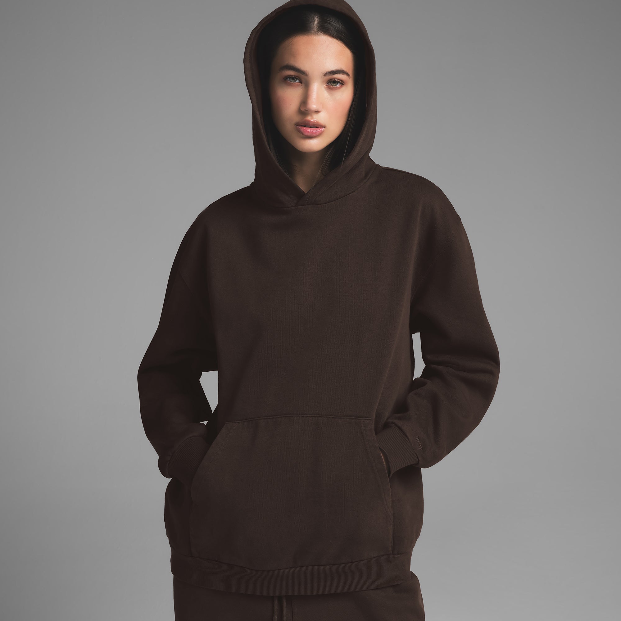 BOYFRIEND FLEECE HOODIE | ESPRESSO - Image 3