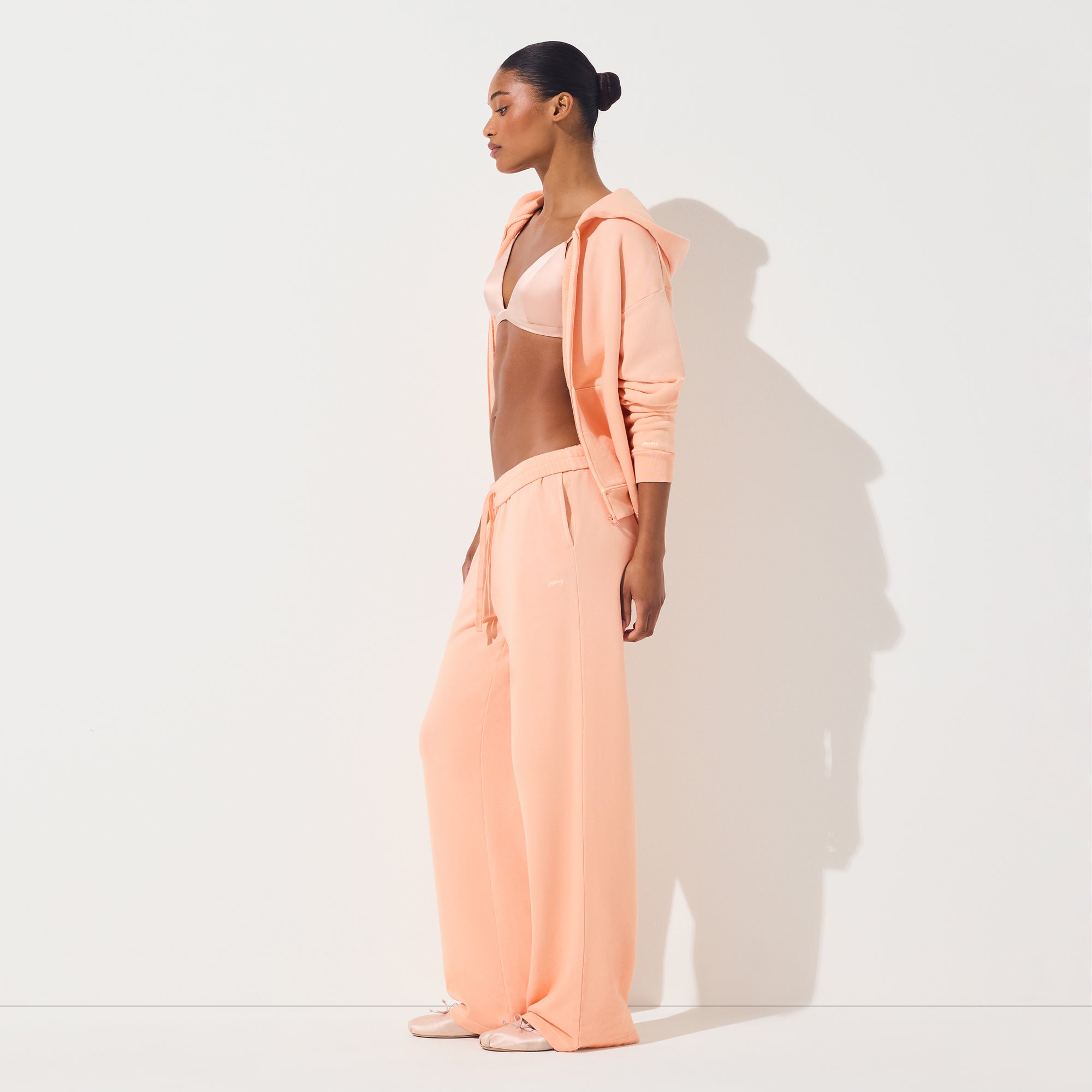 FRENCH TERRY ZIP UP HOODIE | CANTALOUPE - Image 2