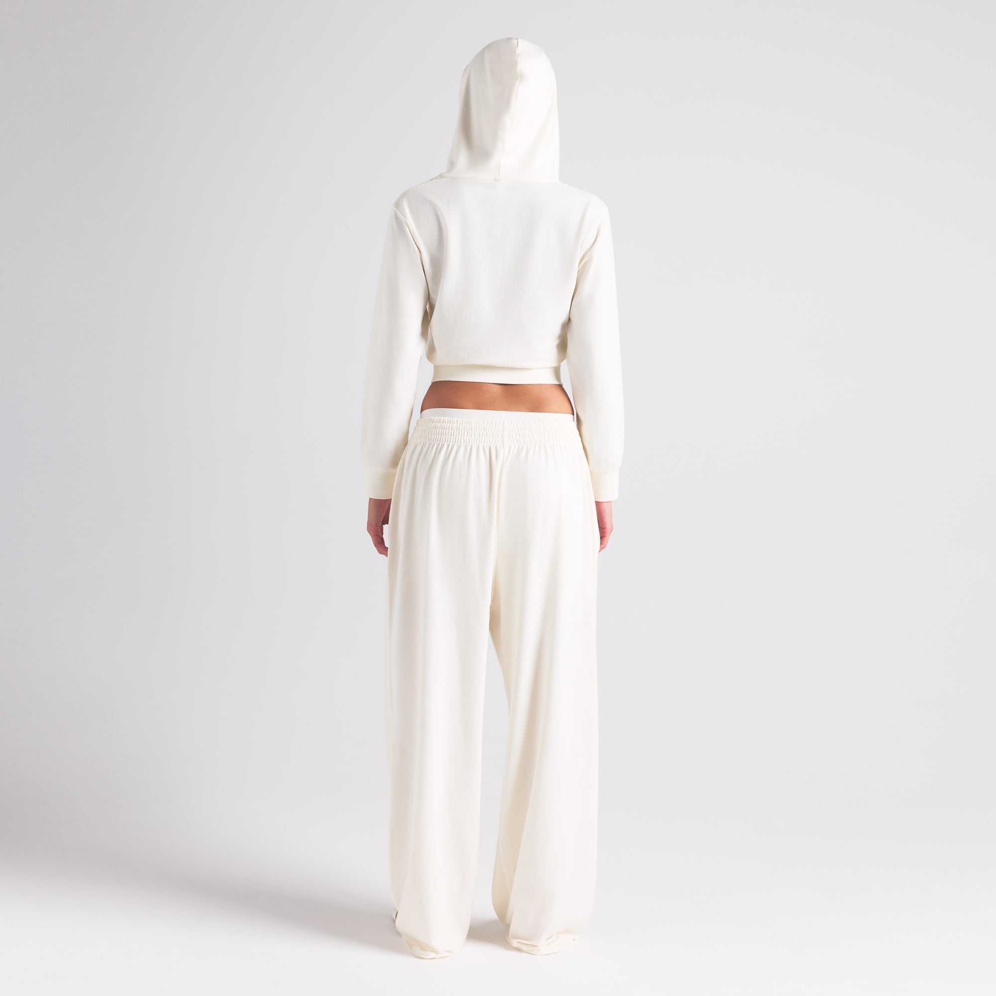 COTTON JERSEY ZIP UP HOODIE | MARBLE - Image 3